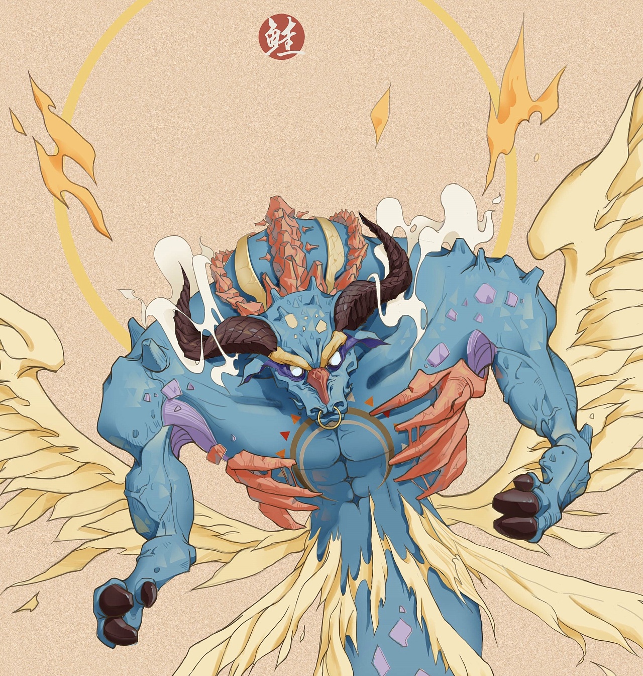 新增第三个异兽 br> br> br>《山海经》中记载:"鱼,其状如牛,陵居