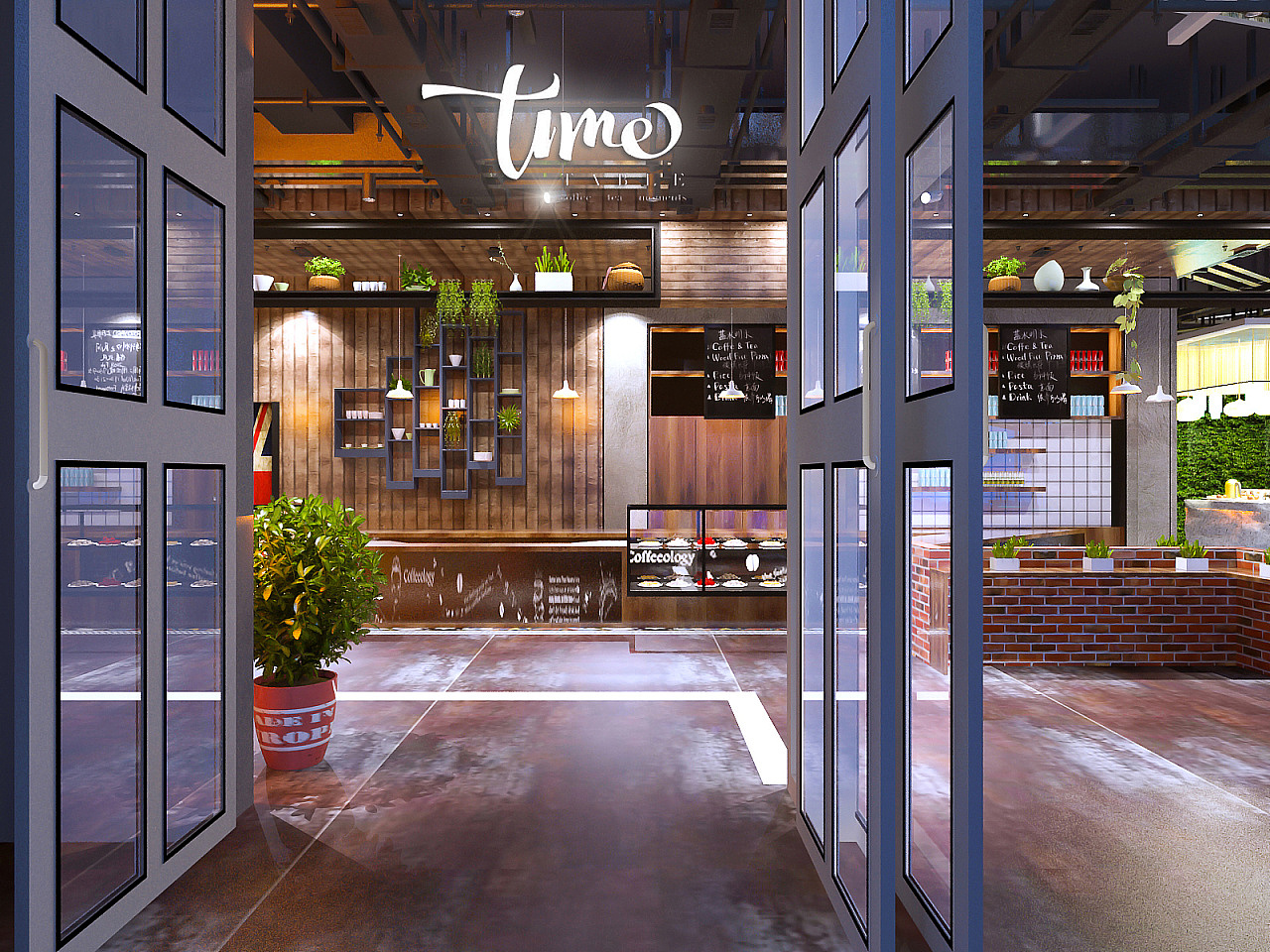 咖啡店设计连锁品牌店开发设计效果图空间咖啡店装修