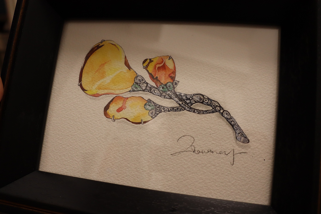 琥珀蜜蜡手绘胸针教程