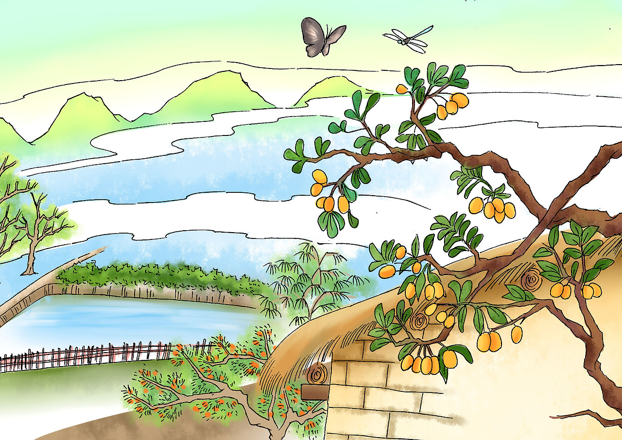 古诗插画（图ZNzY4MjMwNDA=） - 商业插画 - 站酷设计师Koey位移原创素材 - 站酷ZCOOL