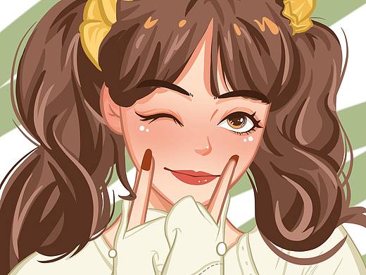卡通少女插画
