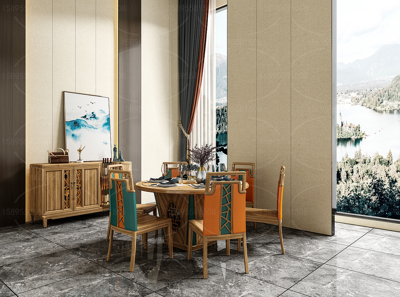 新中式套房家具,全屋定制家具