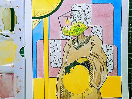 这两周盘的小水彩画