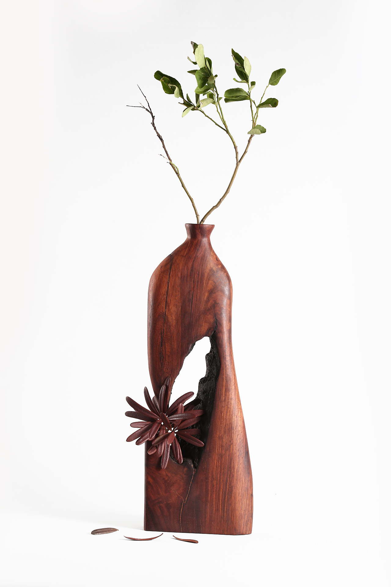 红木木插花器