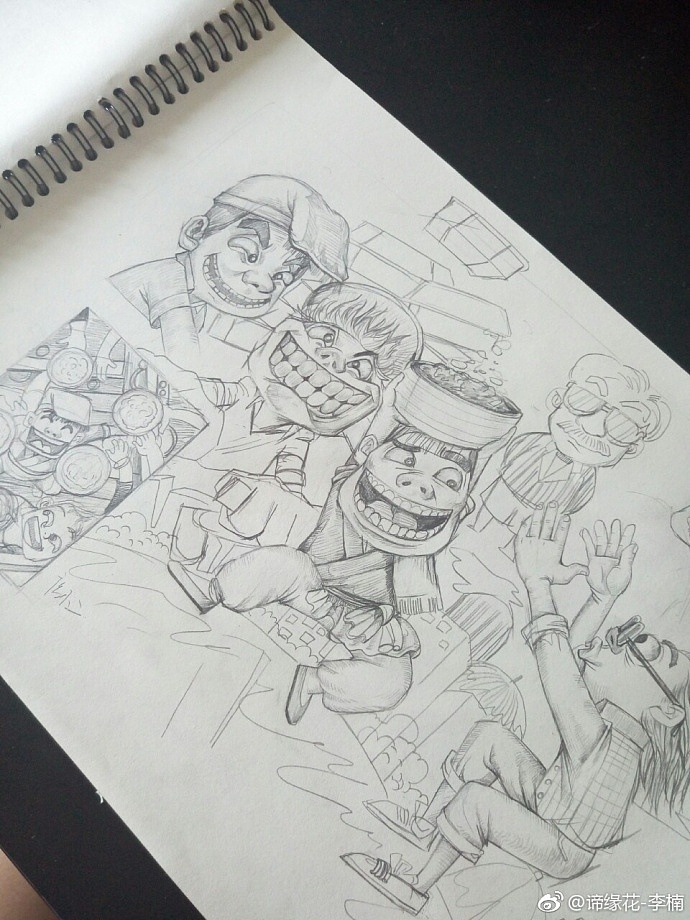 盛亦拌饭——四套插画海报及草图