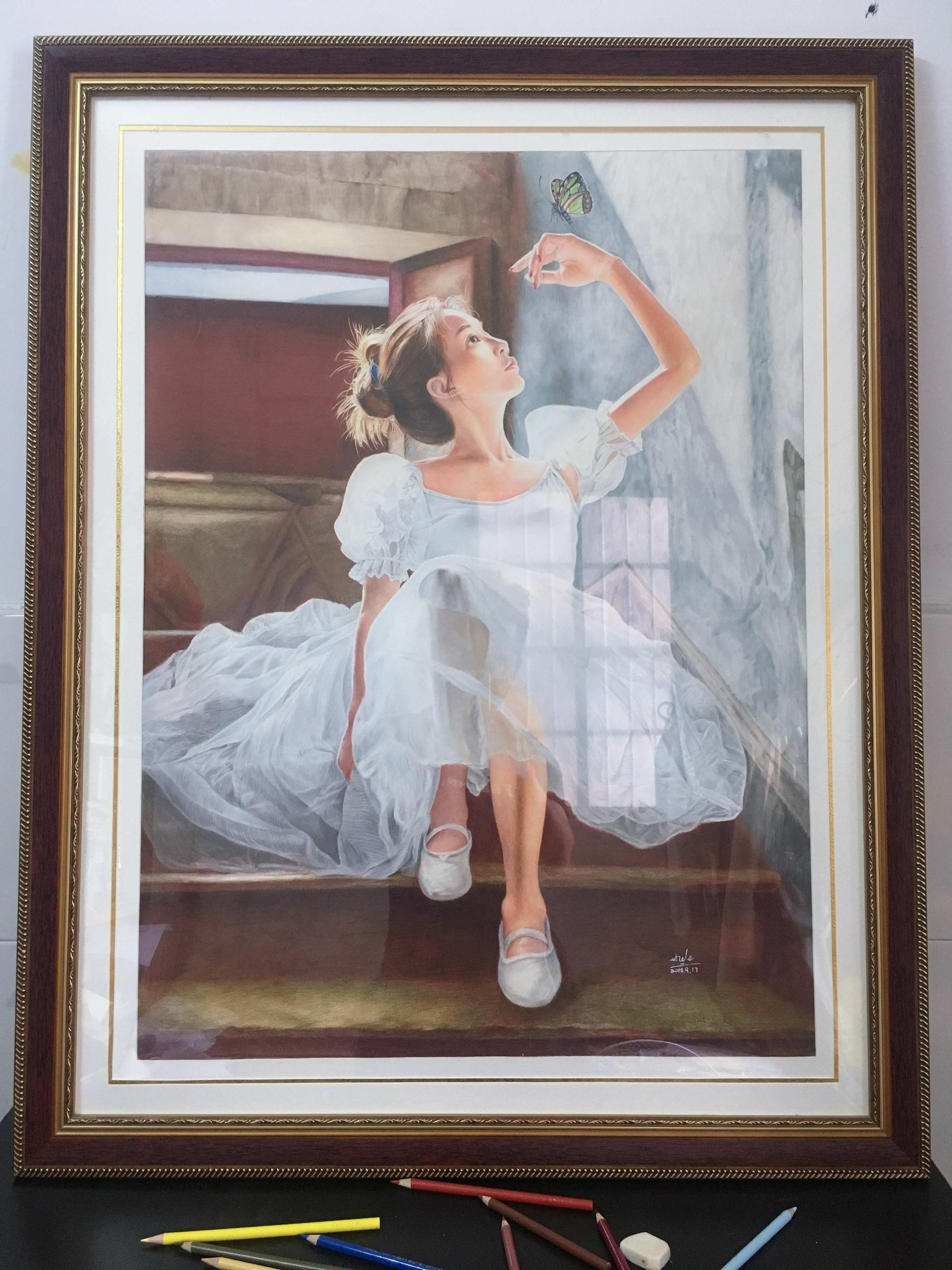 《舞者》,彩铅画作品