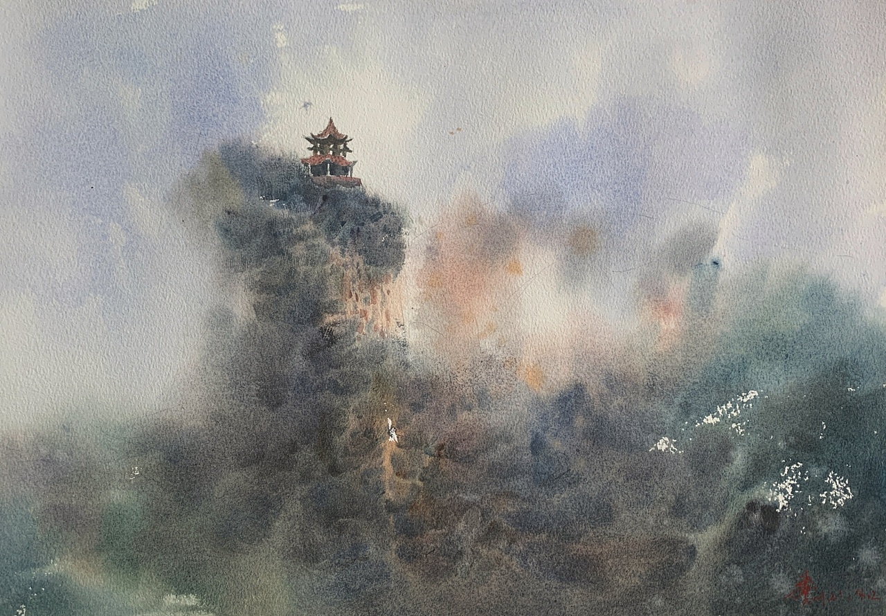 太行山系列水彩风景作品_画梦水彩-站酷zcool