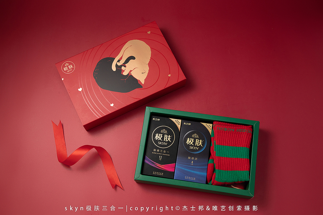 【杰士邦】节日礼盒套装三合一,产品场景图拍摄