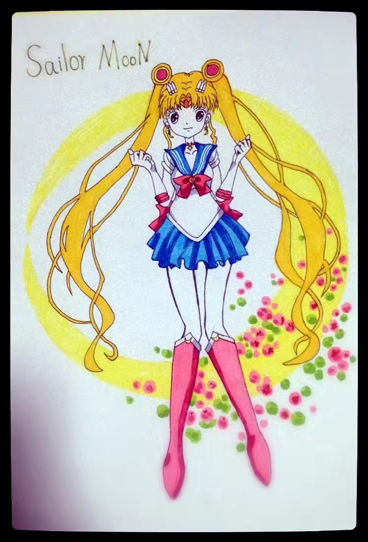 小时候最喜欢美少女战士里的月亮公主了,也许画得不像,但是已经尽力了