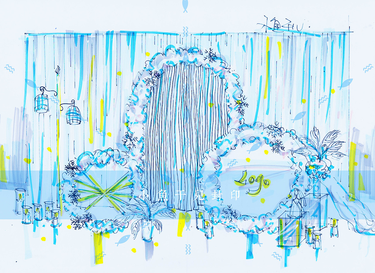 婚礼手绘效果图（图ZMTE2MDg3MTQ4） - 舞台美术 - 站酷设计师_画画的Baby原创素材 - 站酷ZCOOL