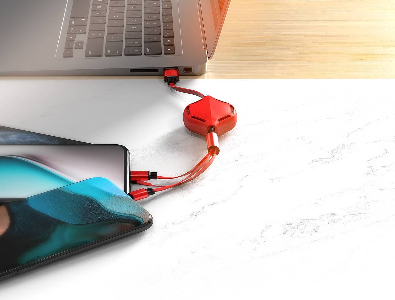 数据线，小风扇，渲染