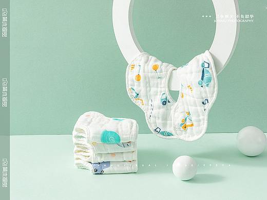 母婴用品 × 产品摄影 | 婴儿口水巾围嘴围兜浴巾抱被