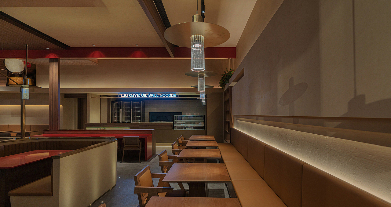 杭州向北品牌设计|柳七爷油泼面商业餐饮空间全案设计