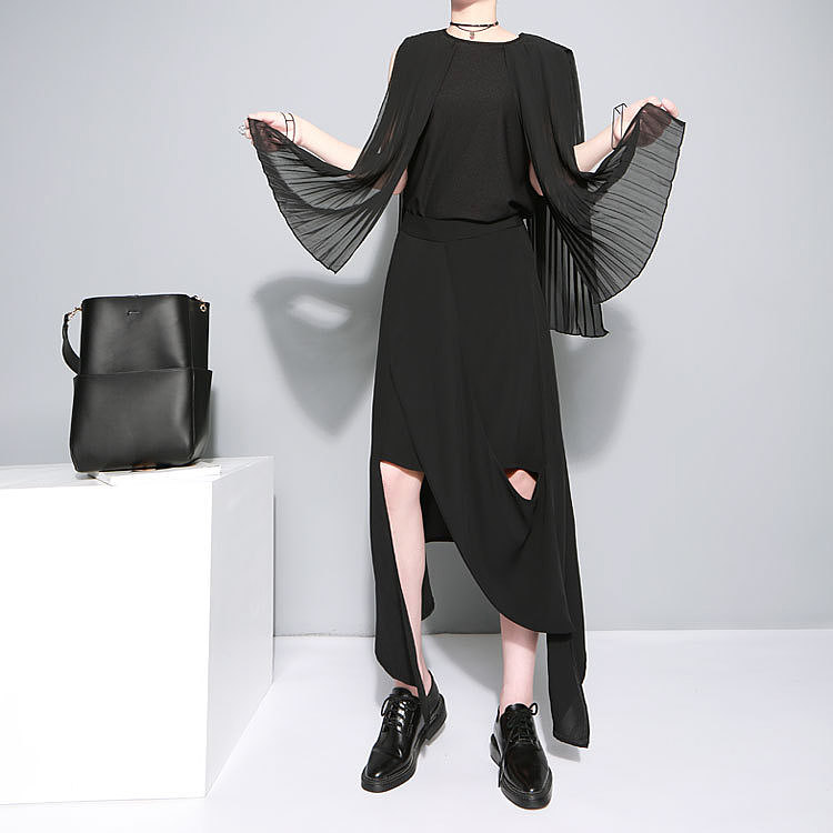 【原创品质】时尚港风设计多种穿法不规则大摆半身裙