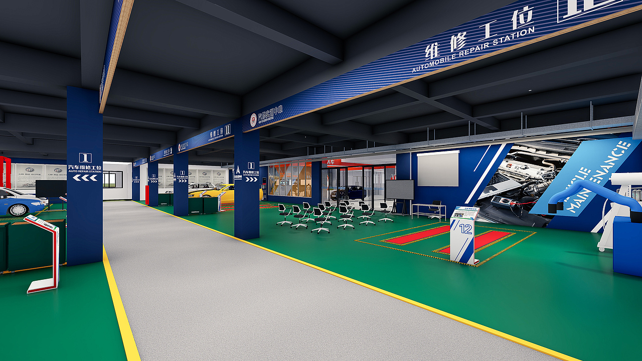 职业大学汽车文化教学空间改造（图ZMTg5NzgzMDIw） - 展陈设计 - 站酷设计师发条丁Bluke原创素材 - 站酷ZCOOL