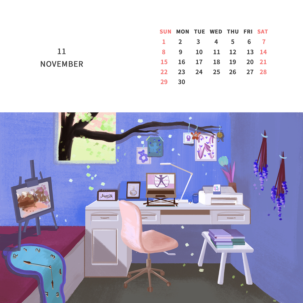 2021插画日历-闪闪发光的时刻（图ZMjM2NTI3MDI0） - 创作习作 - 站酷设计师酒酿mori原创素材 - 站酷ZCOOL
