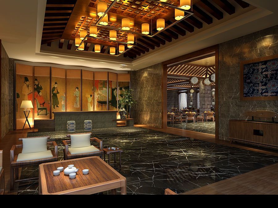 禅茶一品酒店装修设计|成都酒店设计公司（图ZOTQ5NTc4ODg=） - 家装设计 - 站酷设计师成都酒店装修l原创素材 - 站酷ZCOOL