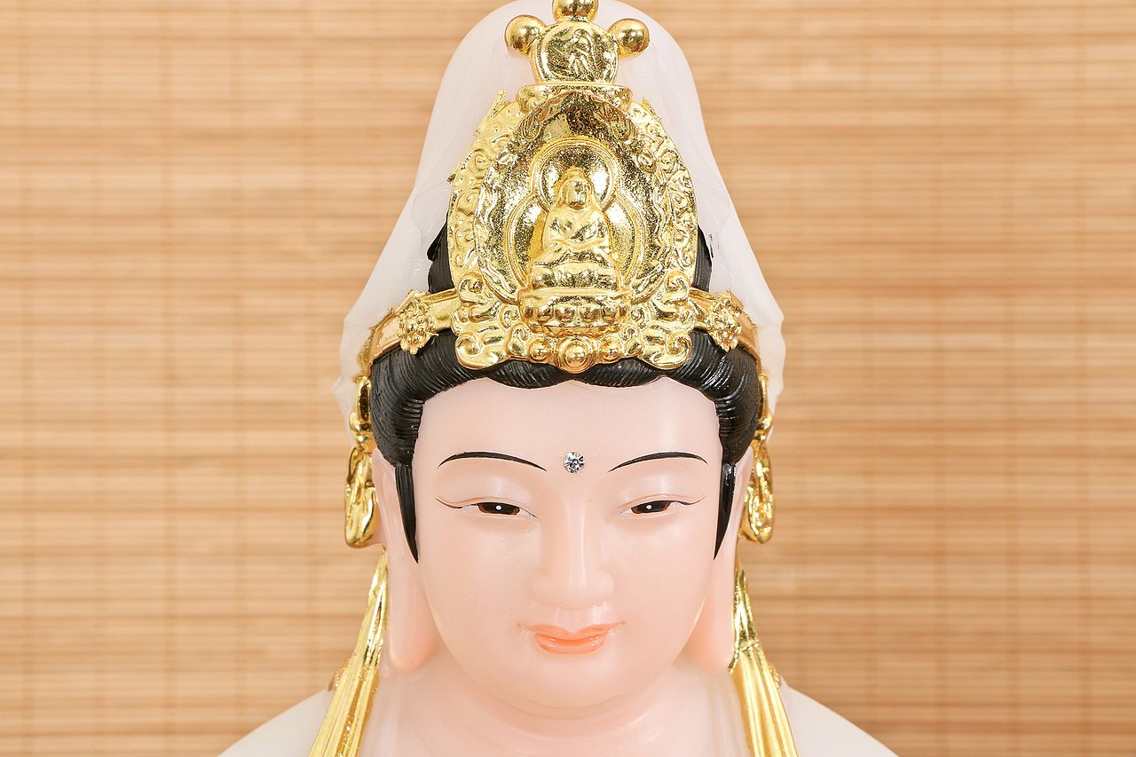 泉州惠安佛雕精工观世音菩萨玉佛像拍摄