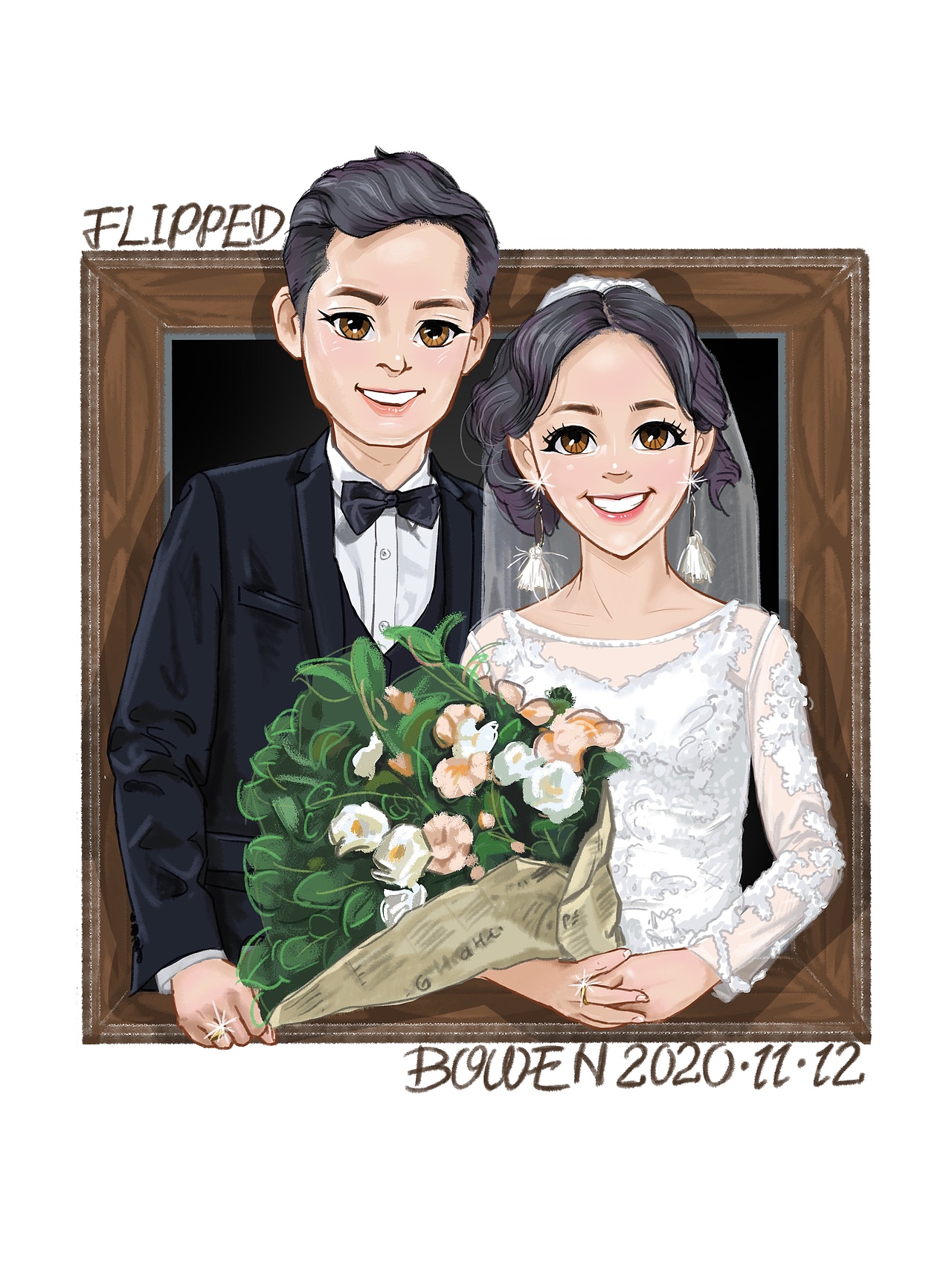 婚礼头像（图ZMjMyNDQ1NTA0） - 单幅漫画 - 站酷设计师Bowen不舍昼夜原创素材 - 站酷ZCOOL