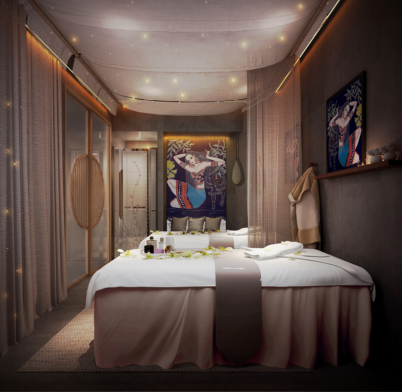 珠江新城泰式按摩spa(现场+设计图)