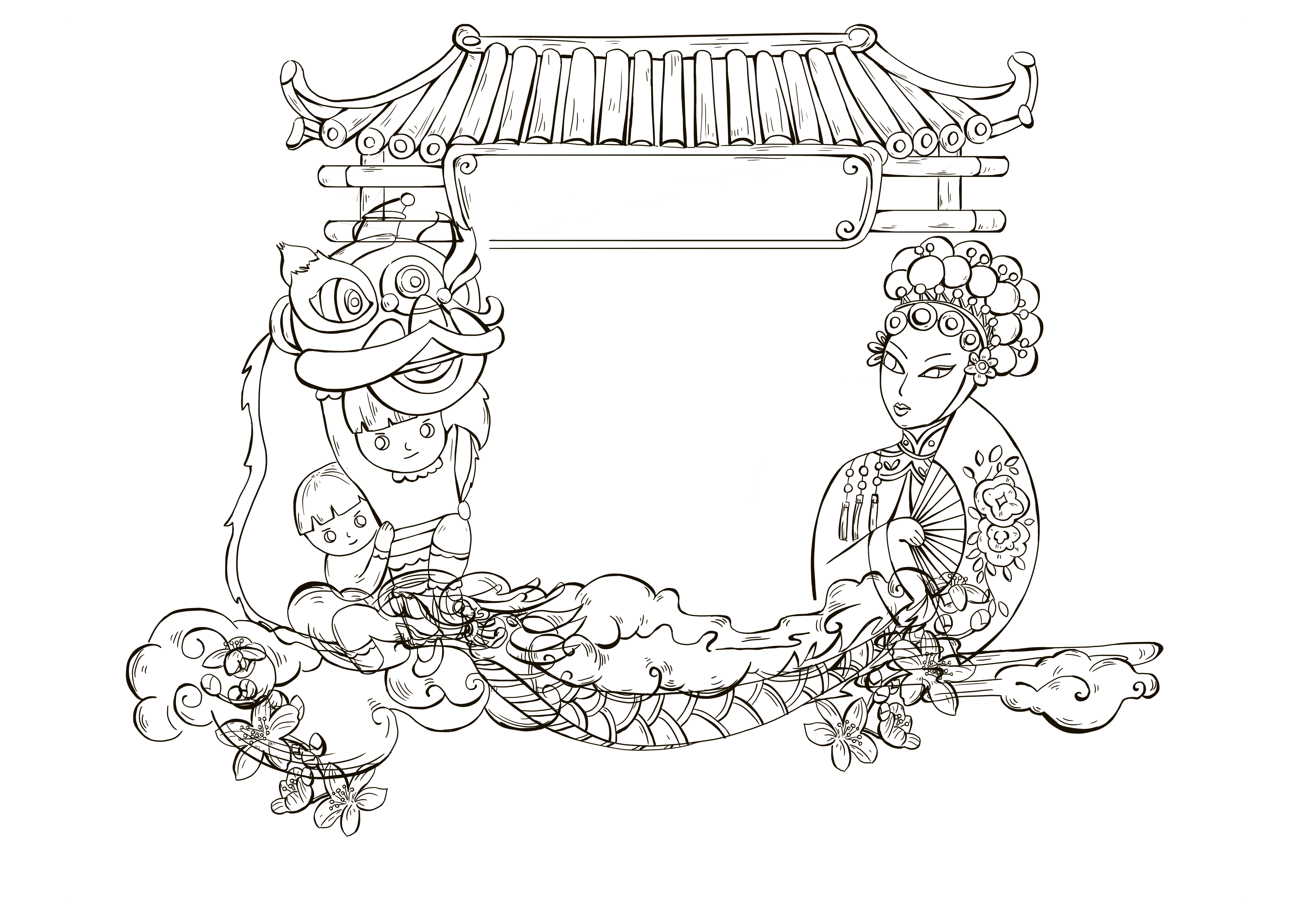 广州传统文化简笔画图片