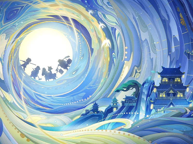 我身在世外腾讯动漫洛阳山河社稷图宣传插画