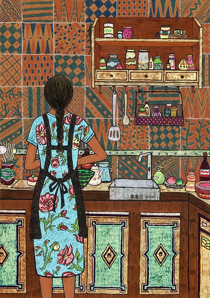 我家的厨房（图ZMTAzOTM1NjIw） - 创作习作 - 站酷设计师木木三penny原创素材 - 站酷ZCOOL