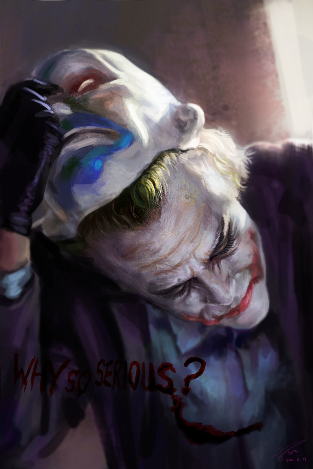 蝙蝠侠黑暗骑士--小丑|插画|创作习作|李欣theone - 原创作品 - 站酷