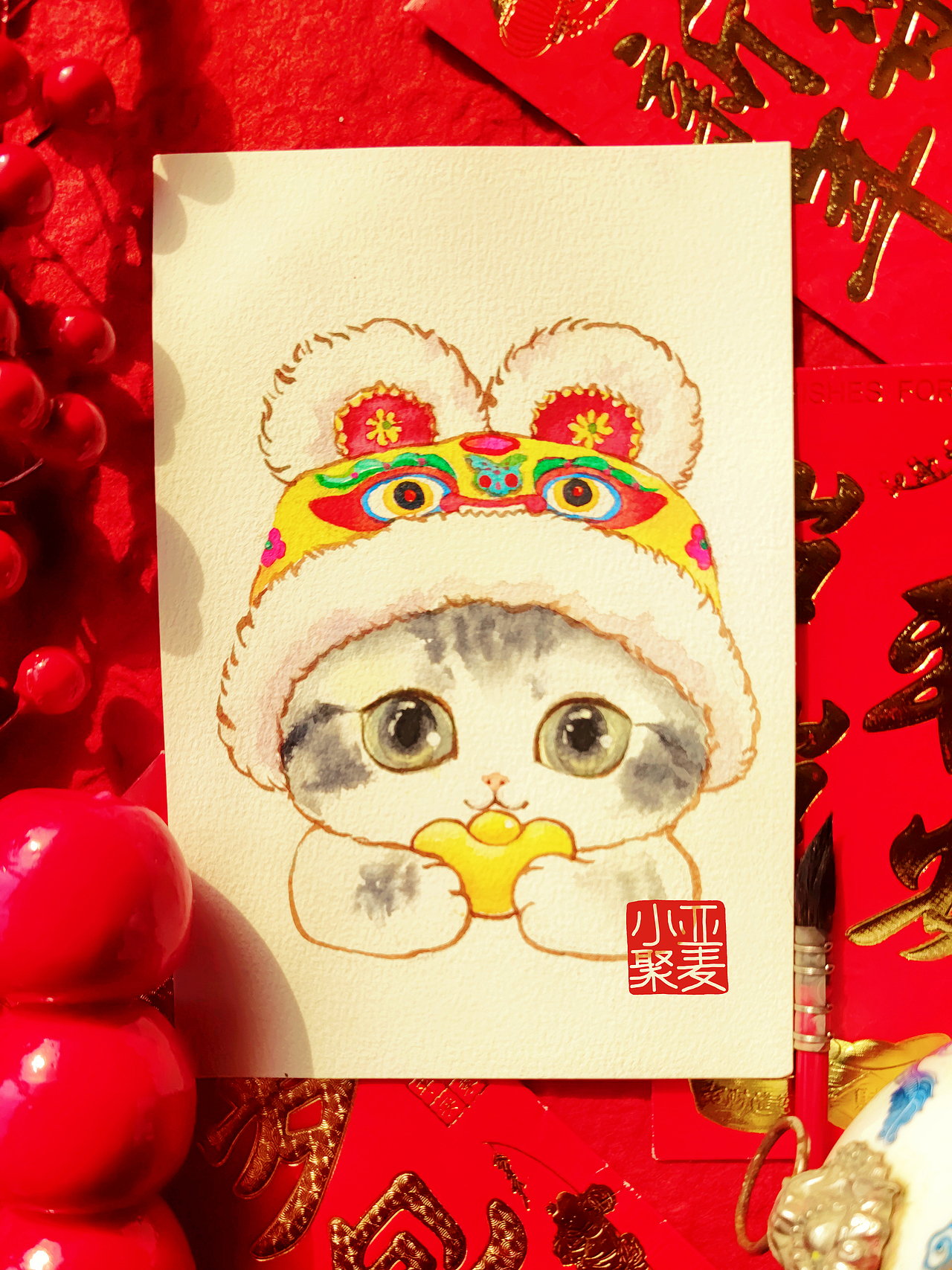 虎头帽小萌猫