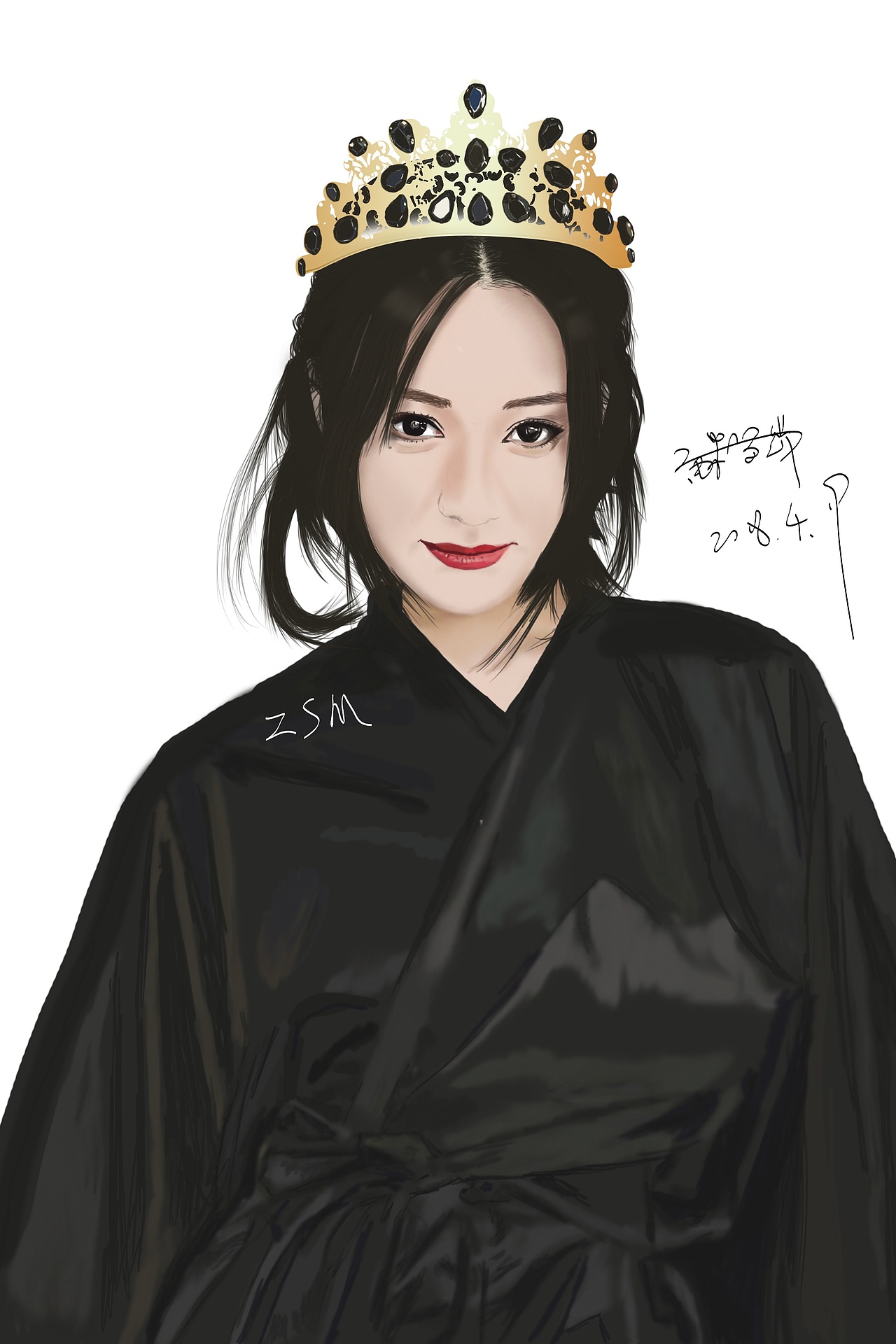 迪丽热巴ps数位板绘画