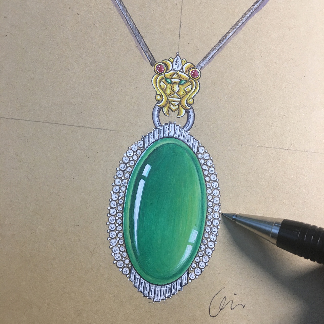1000张珠宝首饰设计步骤图/线稿/彩铅/水彩/素描手绘素材免费领取！