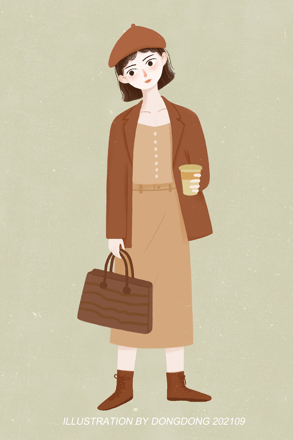 《神兽送福图》标签手绘扁平风穿搭秋季作品信息创作时间2021/09/23