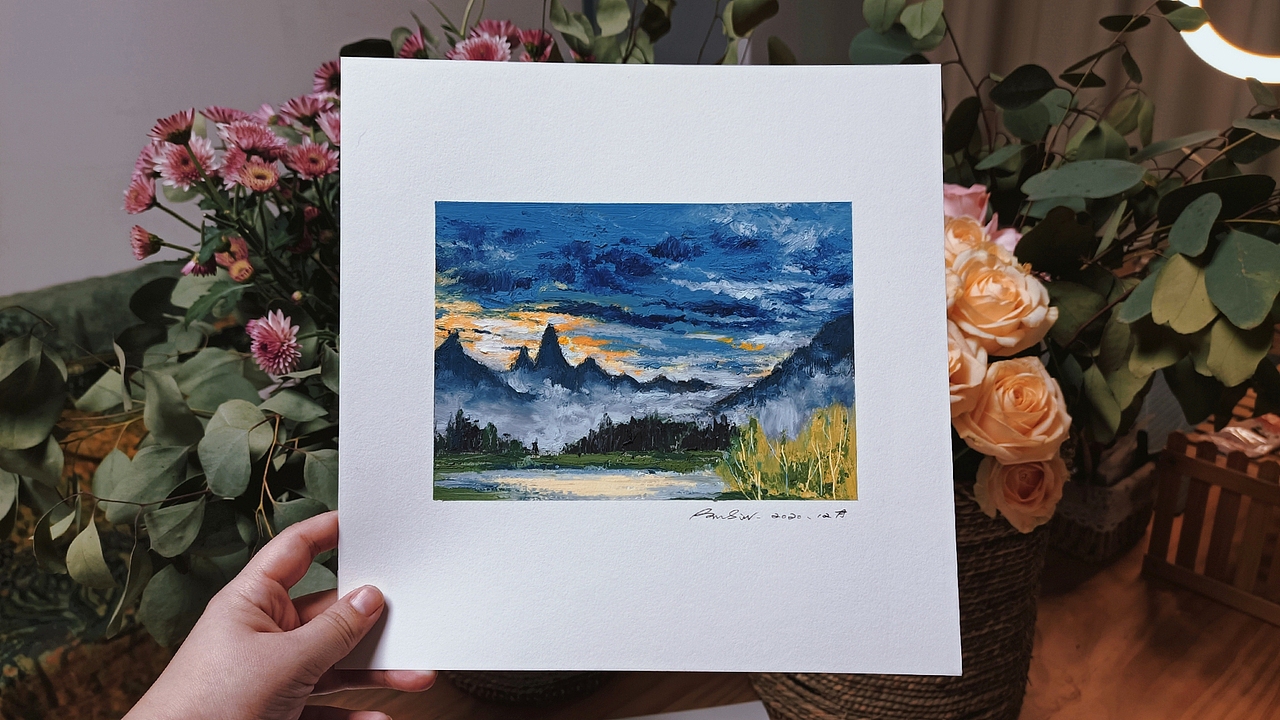 【纸面油彩】云彩系列 | 九张（图ZMjM2MjIzMjI0） - 绘画 - 站酷设计师Palette潘Sir原创素材 - 站酷ZCOOL