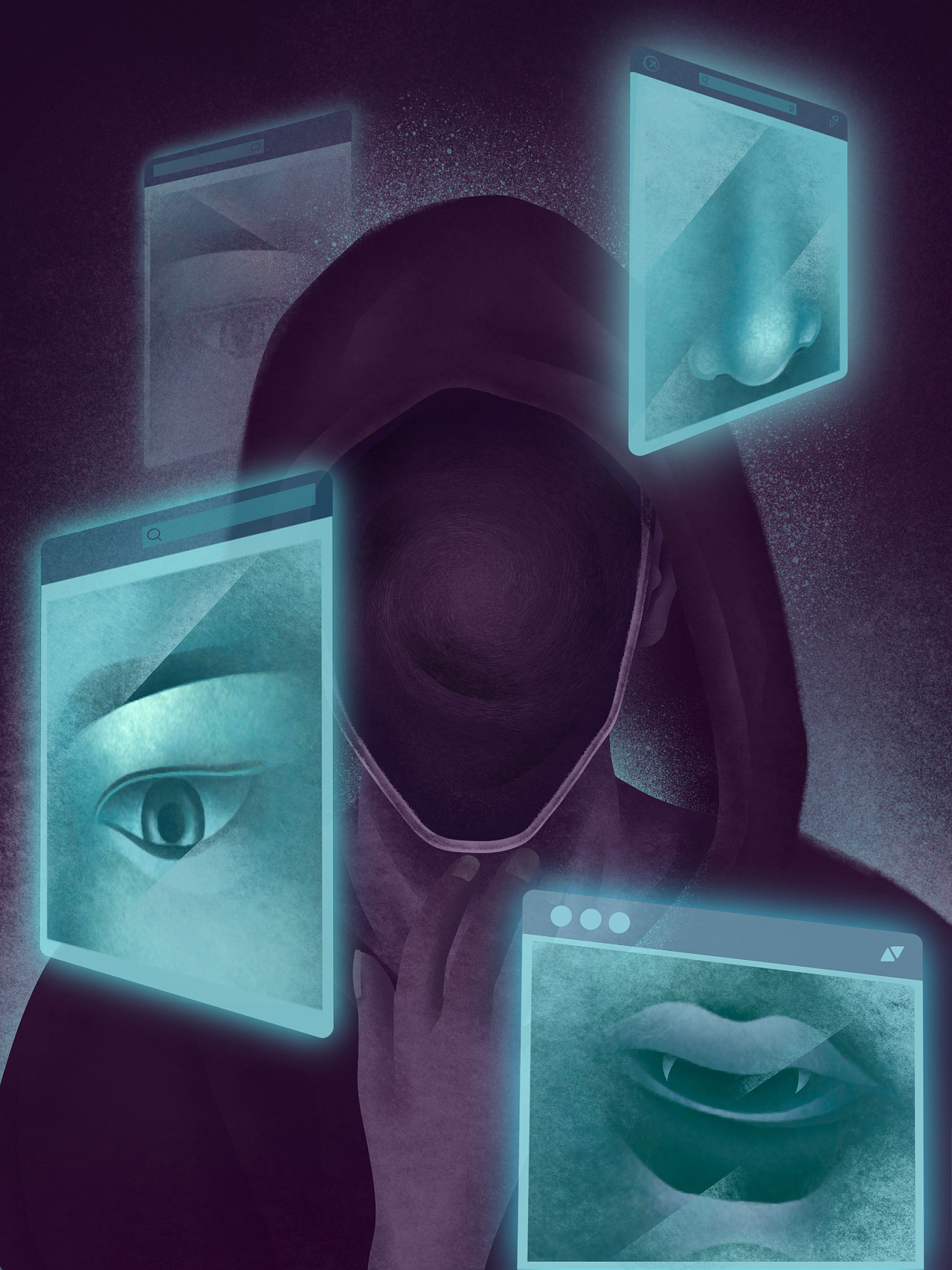 之间——探讨网络暴力的系列插画|插画|插画习作|ryan_zwr - 原创作品