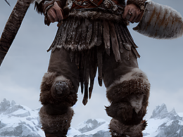 #AI创作实验室#野蛮人战士，站在雪山上