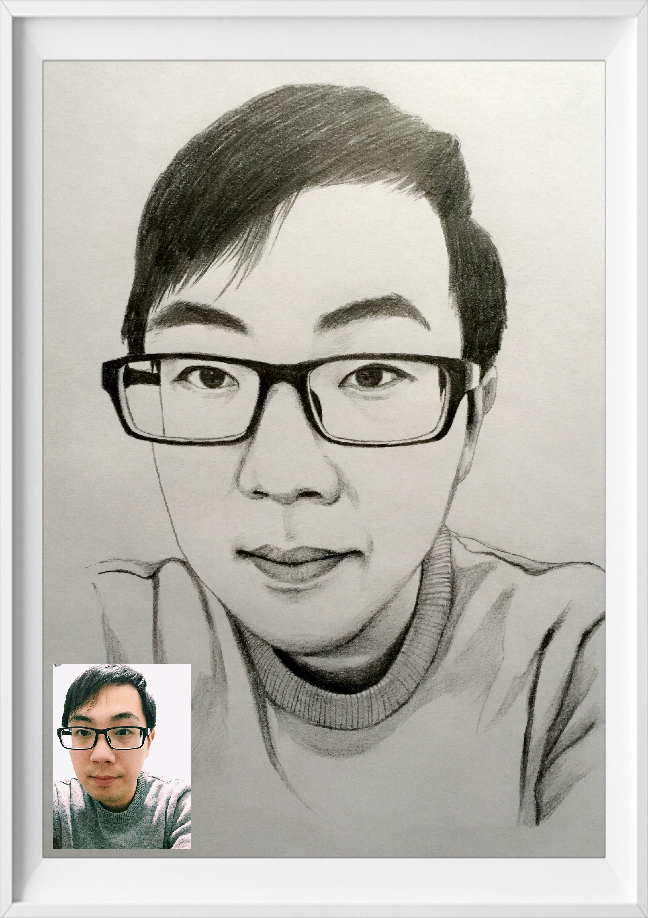 人像照片临摹手绘稿