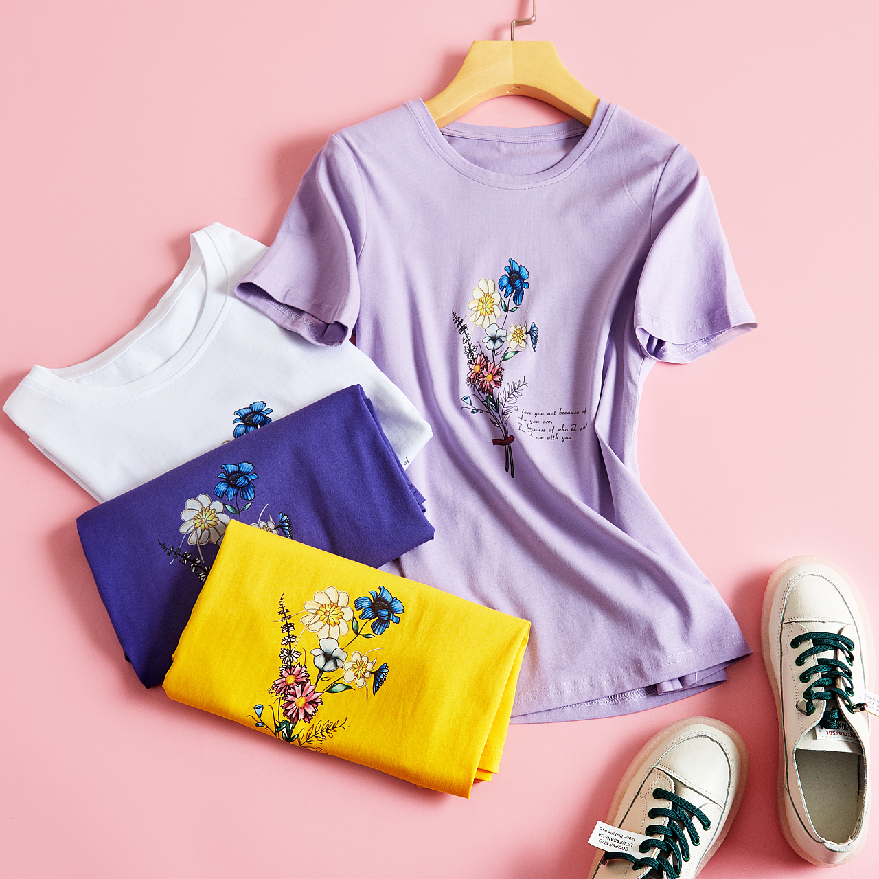 创意图平铺 服装组合摆拍 夏装广告视觉策划 短袖拍摄|摄影|产品摄影