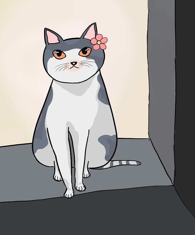 第一次自己画的一只小猫咪,丑了点,继续努力啦!!!