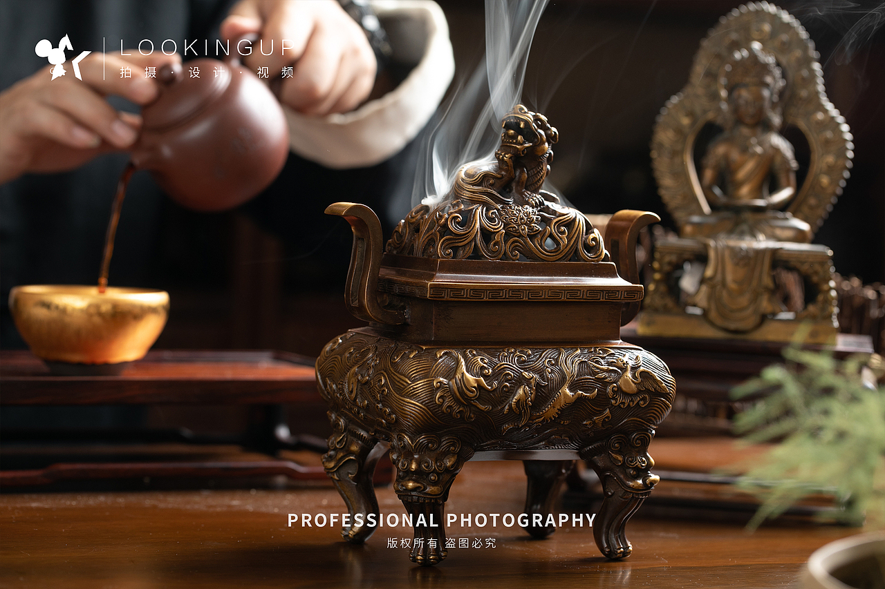 天津铜炉产品电商拍摄-吱知视觉