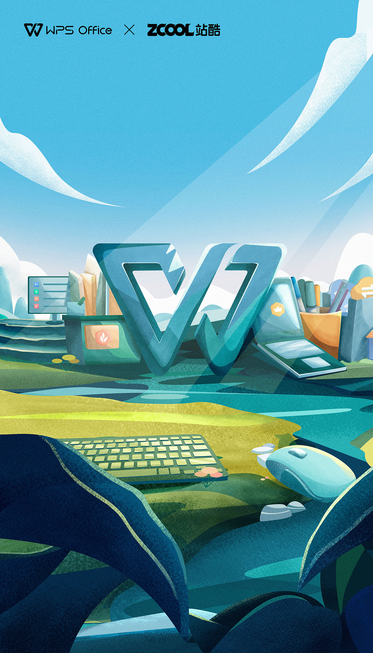 办公的世外桃源（图ZMjY5NDQwMTQ0） - 图案 - 站酷设计师拾柒Ball原创素材 - 站酷ZCOOL