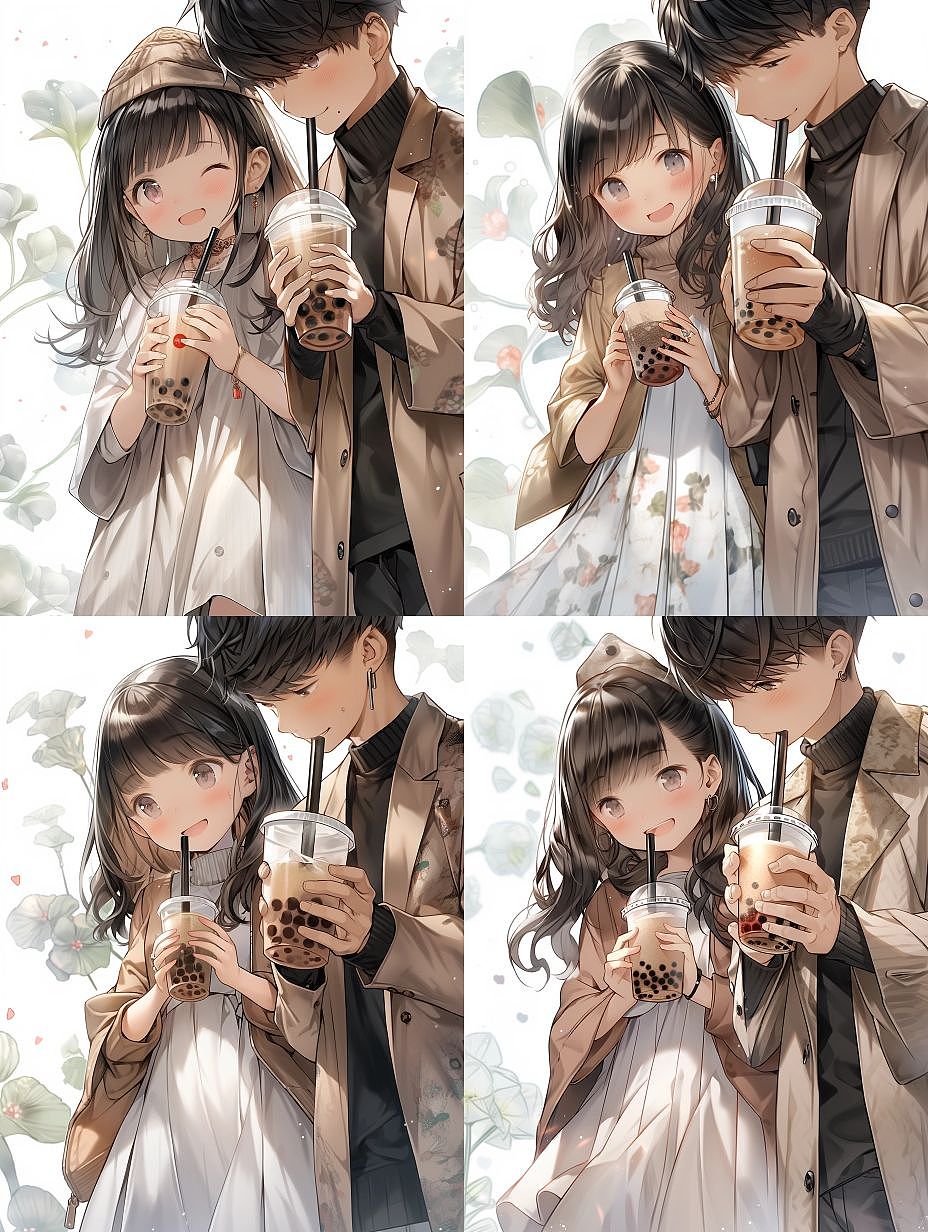 二次元奶茶店海报