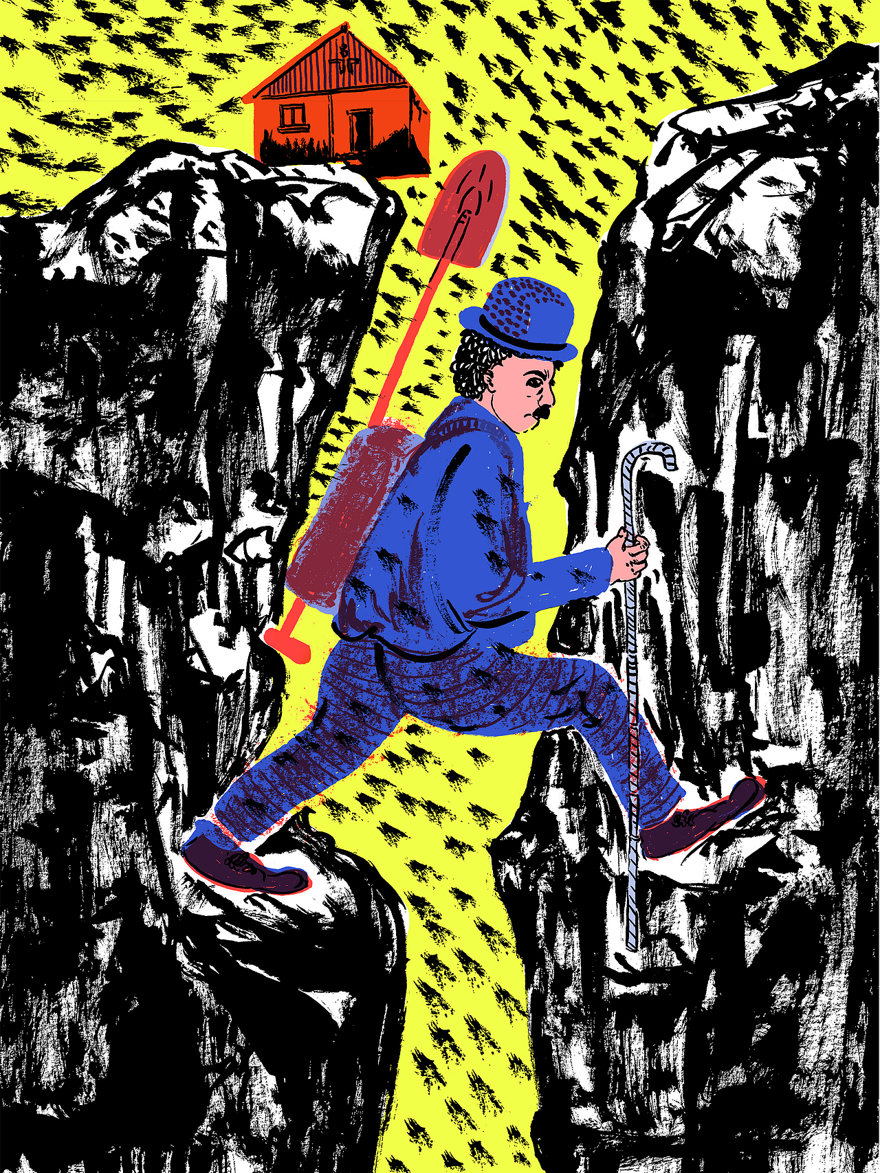 卓别林人物传记式绘本（图ZMTYwODcyMDQw） - 艺术插画 - 站酷设计师DoubleSY原创素材 - 站酷ZCOOL