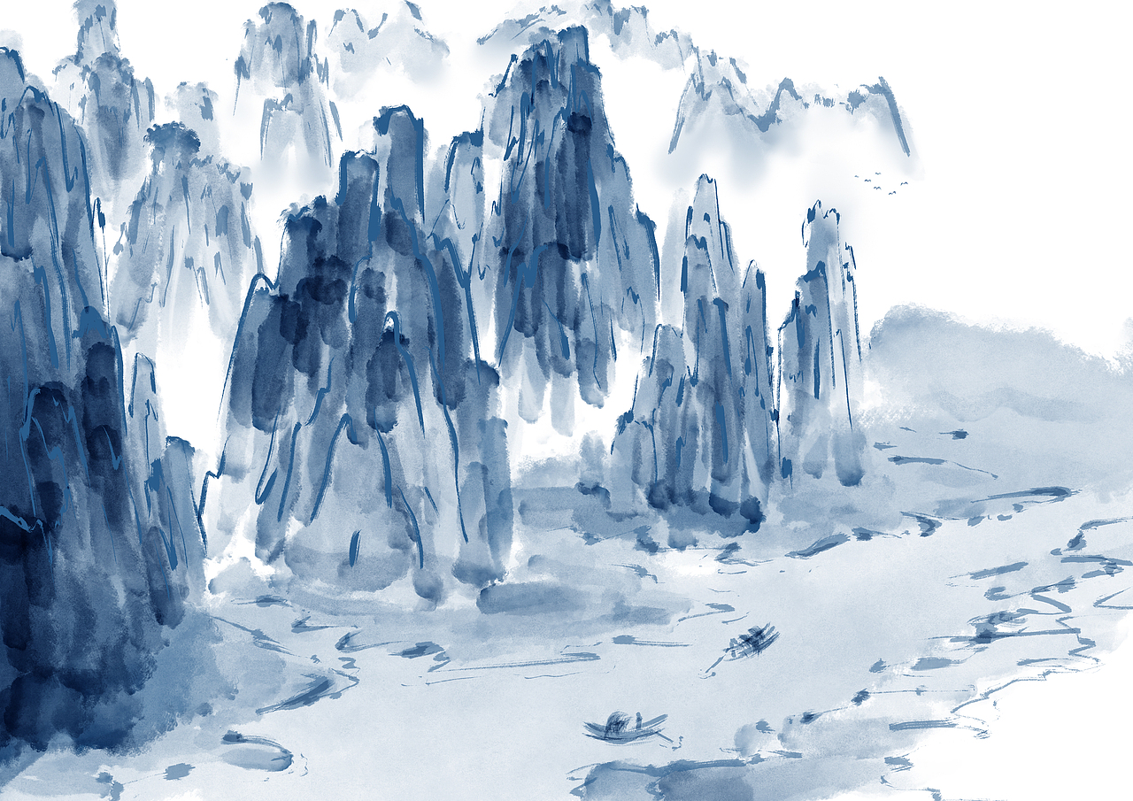 12副水墨山水日历