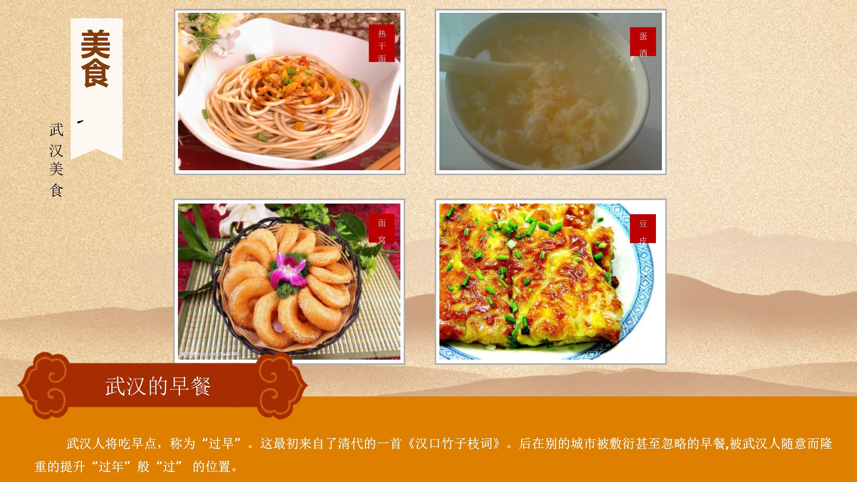 魅力武汉早餐美食介绍ppt模板