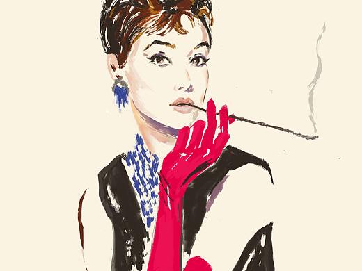 奥黛丽赫本（个人主页-ZNDc1ODIyMjg=） - 创作习作 - 站酷设计师阳子Kincle原创素材 - 站酷ZCOOL