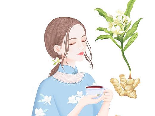 999红糖姜茶包装插画（商用勿盗）