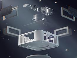 beezo烟感器三维动画