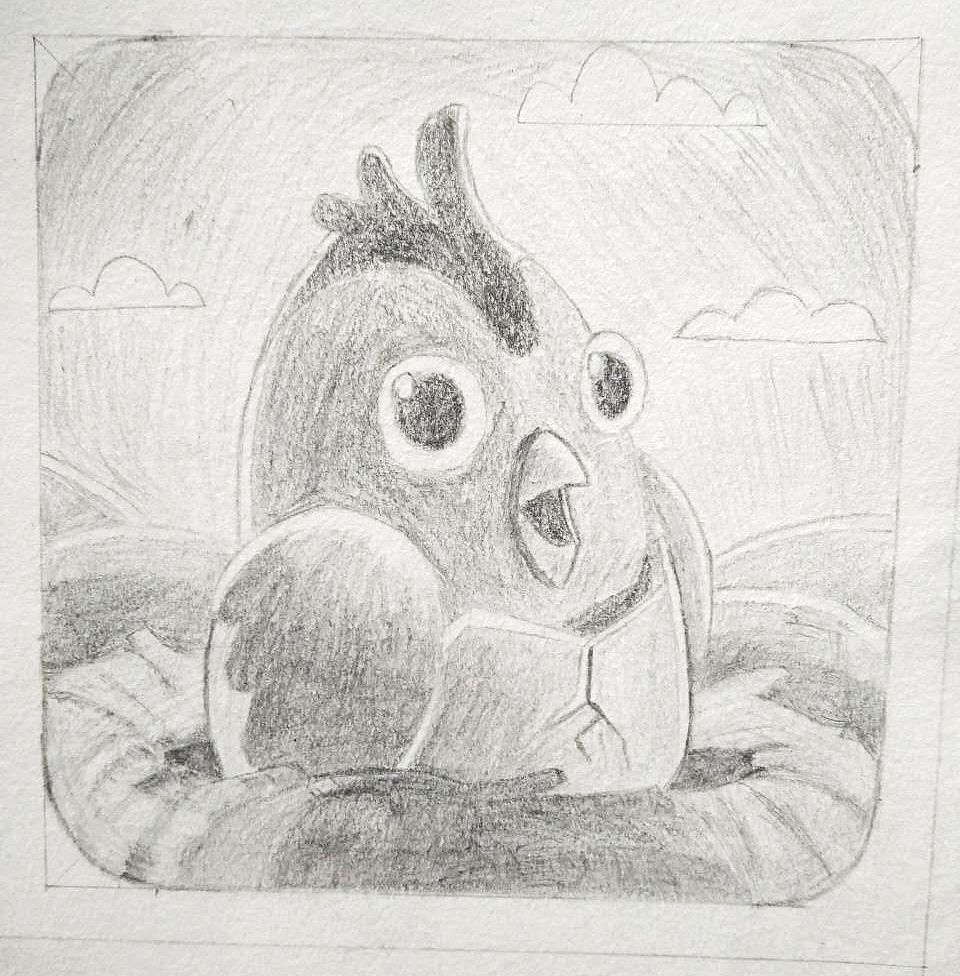 游戏图标素描结构素描卡通素描