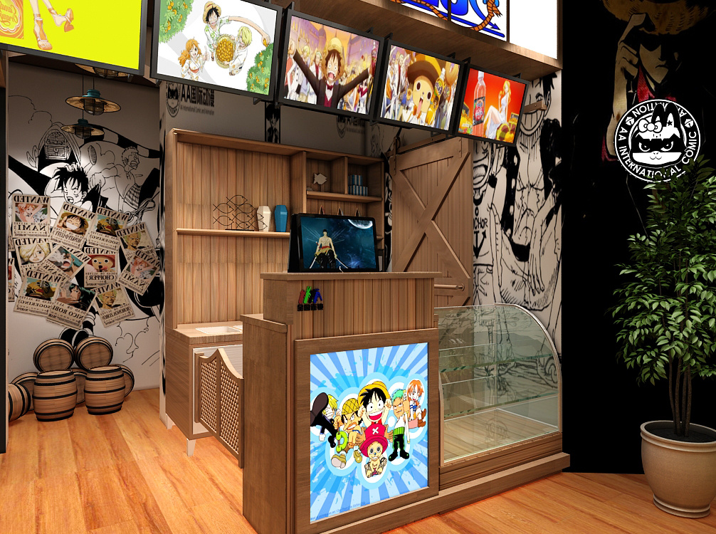 动漫主题饮品店3D设计图展示