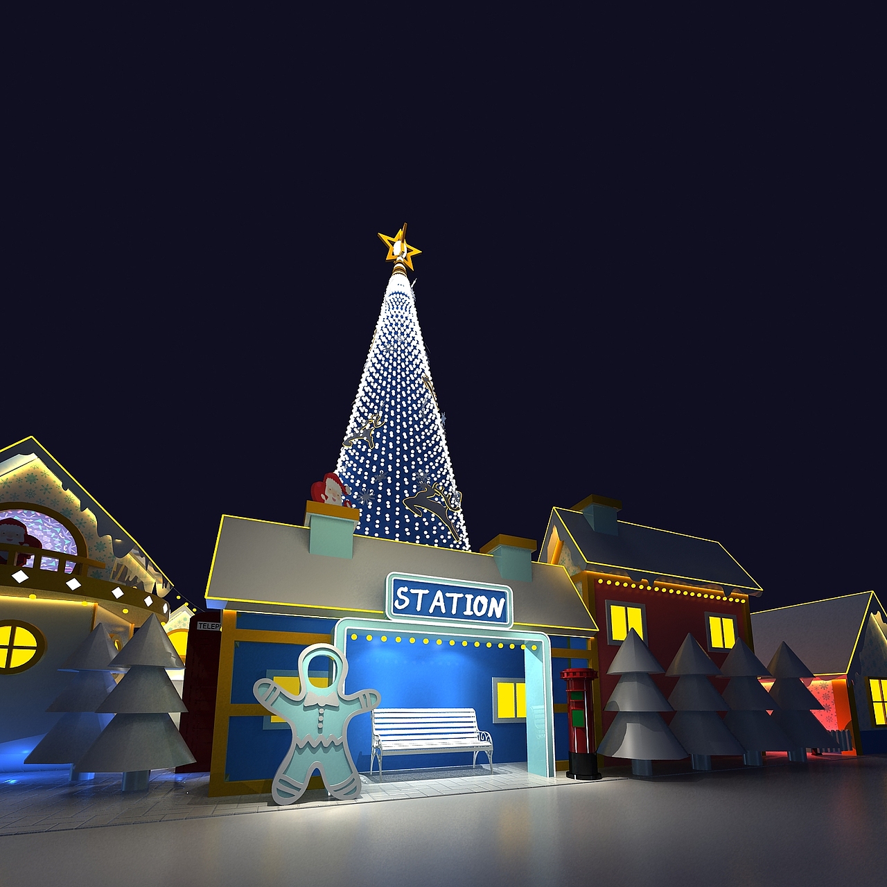 圣诞小镇美陈活动展（图ZMjE1MjU2NDAw） - 展陈设计 - 站酷设计师anuK原创素材 - 站酷ZCOOL